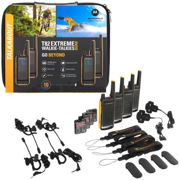 Motorola T82 EXTREME QUAD PACK WALKIE TALKIE